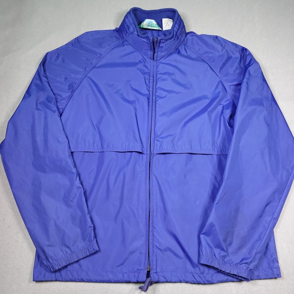 Woolrich Triton Jacket Mens Medium Royal Windbreaker Packable Hood Pockets